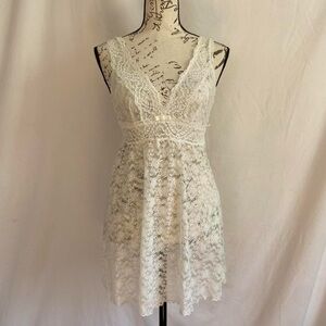 Lace Chemise Slip in White